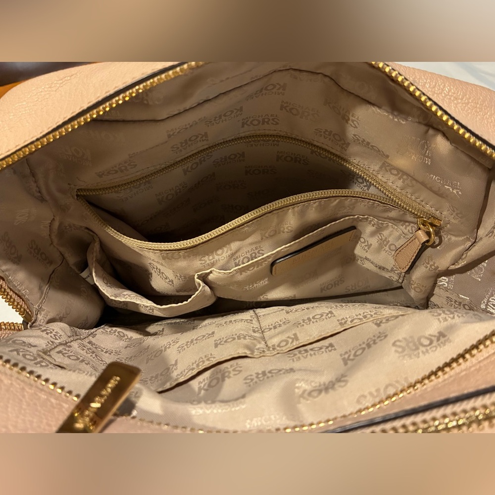 Michael Kors Double Zip Satchel  Crossbody And Double Handle Beige - Picture 5 of 16